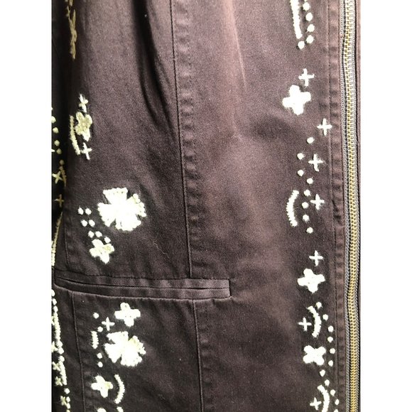 Women's XL David Brooks Lightweight Brown 2-way Zip Jacket w/Embroidery - Picture 2 of 8